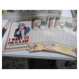 COLLECTION OF 1968 CALENDARS AND ARMY MEN POSTER