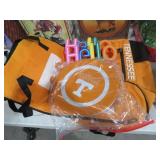 COLLECTION OF ET PLATES, BACKPACK, AND CARRYBAG