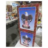 (2) EAGLE ON AMERICAN FLAG FIGUIRINES NIB