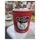 VINTAGE METAL CHARLES CHIPS ADV TIN