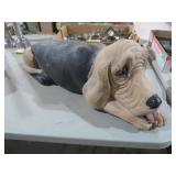 HEAVY CONCRETE BASSETT HOUND YARD ART