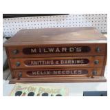 VTG OAK 3 DRAWER SPOOL CABINET
