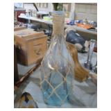 LARGE GLASS VASE WITH ROPE TWINE