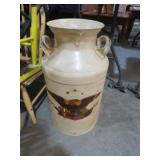 METAL MILK CAN WITH EAGLE LABEL