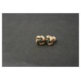 ANTIQUE 14K GOLD & EMERALD EARRINGS - 1.5 GRAMS