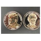 1984/85 LINCOLN & KENNEDY 175TH ANNIV. MEDALLIONS