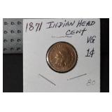 RARE KEY DATE 1871 INDIAN HEAD CENT