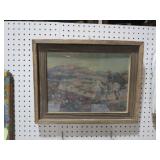 BARN WOOD FRAMED WESTERN PICTURE