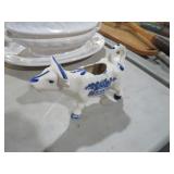 VINTAGE BLUE FLORAL HERSHEY PARK COW CREAMER