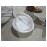 VINTAGE MILK GLASS DIAMOND POINT BASKET