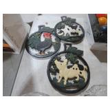 (3) CAST IRON FARM ANIMAL PRIVETS