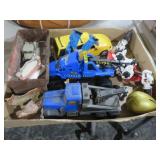 COLLECTION OF TOY TRUCKS, ACTION FIGURES, AND MISC