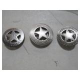 (3) TEXAS RANGER AND MARSHAL BADGES