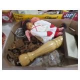 COLLECTION OF PEPPER GRINDER, DOLL, AND MISC