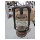 VINTAGE BARN LANTERN WITH GLASS GLOBE