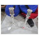 PAIR OF MERCURY GLASS CANDLE HOLDERS