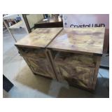 PAIR OF ONE DOOR SIDE TABLES