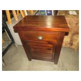 WOOD ONE DRAWER AND ONE DOOR SIDE TABLE