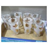 COLLECTION OF VTG LIBBY GOLDEN FOLIAGE 7PC GLASSES