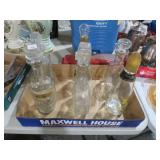 (6) VINTAGE GLASS DECANTERS