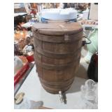 ANTIQUE WATER BARREL WITH SPOUT