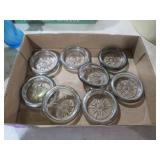 COLLECTION OF SILVER PLATE RIMMED COASTERS