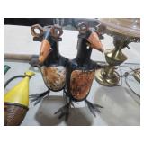 HANDMADE METAL BIRD YARD ART FIGURES