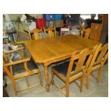 SOLID WOOD DINING TABLE WITH 6 CHAIRS