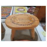 VINTAGE SOLID PINE ELF/ABC STEPSTOOL