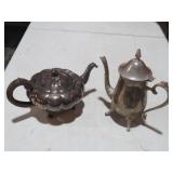 (2) VINTAGE SILVER PLATE TEA POTS
