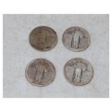 (4) WALKING LIBERTY QUARTERS