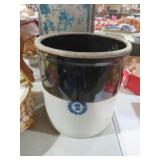 BROWN AND WHITE 2 GALLON CROCK