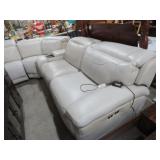 6 PIECE GREY LEATHER SECTIONAL