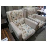 LEATHER AND MICROFIBER ARM SIDE CHAIRS