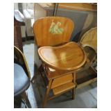 VINTAGE SOLID WOOD CHILDS HIGHCHAIR