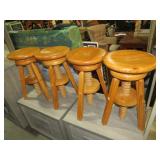 (4) WOOD BARSTOOLS