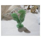 JADEITE GLASS ROOSTER FIGURINE
