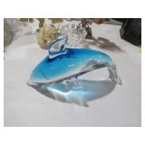 LARGE ART GLASS DOLPHIN