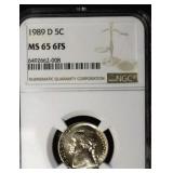 1989 D JEFFERSON NICKEL NGC MS65 6FS