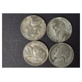 (4) 35% SILVER WAR NICKELS