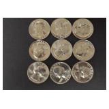 (9) PROOF WASHINGTON QUARTERS