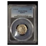 1938 D BUFFALO NICKEL GRADED PCGS MS66