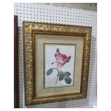 GOLD ORNATE FRAMED FLORAL STILL LIFE PRINT