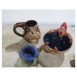 FIGURAL POTTERY, FACE MUG,