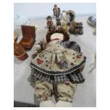 FOLK ART FABRIC DOLL WITH BOYDS BEAR COLLECTION