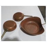 COLLECTION OF COPPER PANS