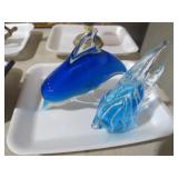 GLASS DOLPHIN AND FISH