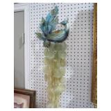 METAL PEACOCK WITH SHELL WIND CHIME