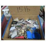 15LB BOX OF ESTATE AND COSTUME JEWELRY