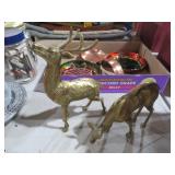 (2) SOLID BRASS DEERS